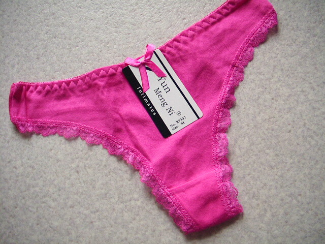 【無地フリルレースシンプルTバック】◆ピンク◆R4-2◆M◆拍卖