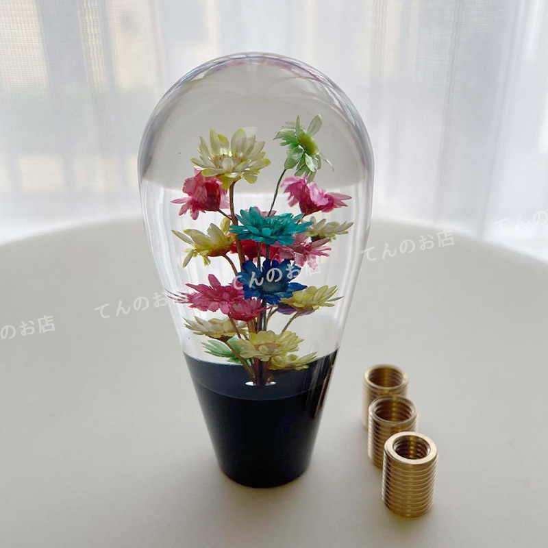 水中花 シフトノブ ギア 10cm クリスタル 球型 丸 汎用 車 昭和 レトロ 当時物 トラック 軽トラ デコトラ AT MT アダプター付き 3種類 ネジ拍卖