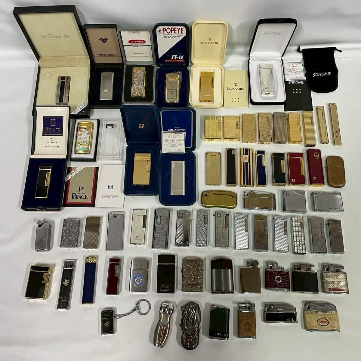 オイル ガスライター 総重量約4.3kg GIVENCHY PRINCE SAROME MARIO VALENTINO TRUSSARDI RONSON Bronica ungaro CROWN maruman 64個 まとめ拍卖