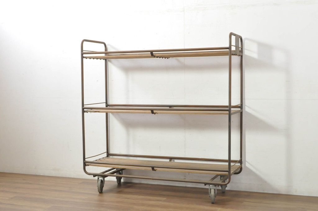 R-080837 フランスアンティーク ベーカリーラック(オープンラック、シェルフ、陳列棚、飾り棚、店舗什器)拍卖