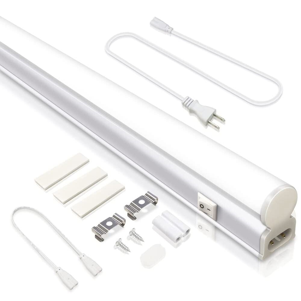 送料込 10本 T5 led蛍光灯 20W形 直管器具一体型 スイッチ付 1300LM 60cm 昼光色 6000K 600mm 3M電源コード 高輝度 工事不要 LEDA-D26拍卖