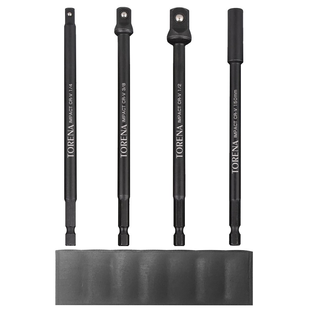 送料無料 4本組 ソケット アダプターセット 3インチ延長ビット ホルダー付き | 1/4インチ 3/8インチ 1/2インチドライブ 即納 JG-03L-A拍卖