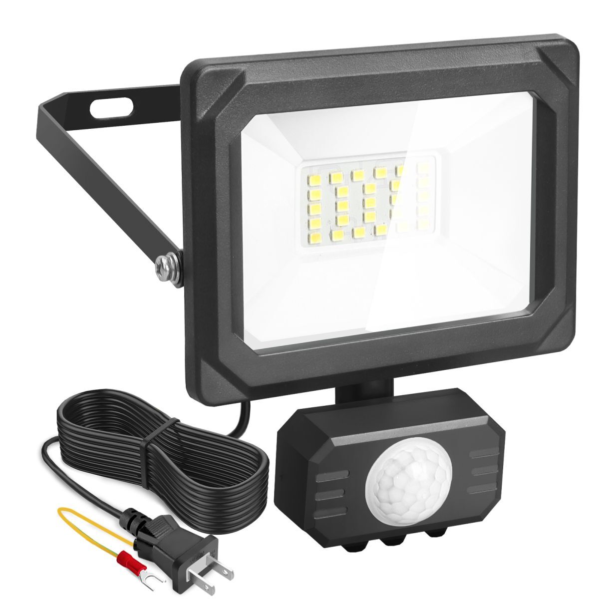 送料無料 1台 20W 人感センサー センサーライト IP65 防水 LED投光器 屋外 薄型 防犯ライト 昼光色 6500K LED 作業灯 lvk-02拍卖