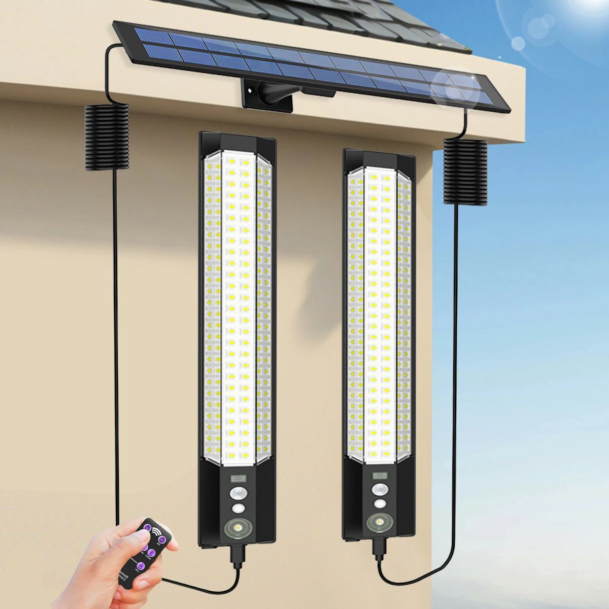 LEDソーラーライト 屋外 リモコン付き LED センサーライト 人感センサー 3つ知能モード 太陽光発電 省エネ 防水 防犯ライト TYN-2p拍卖