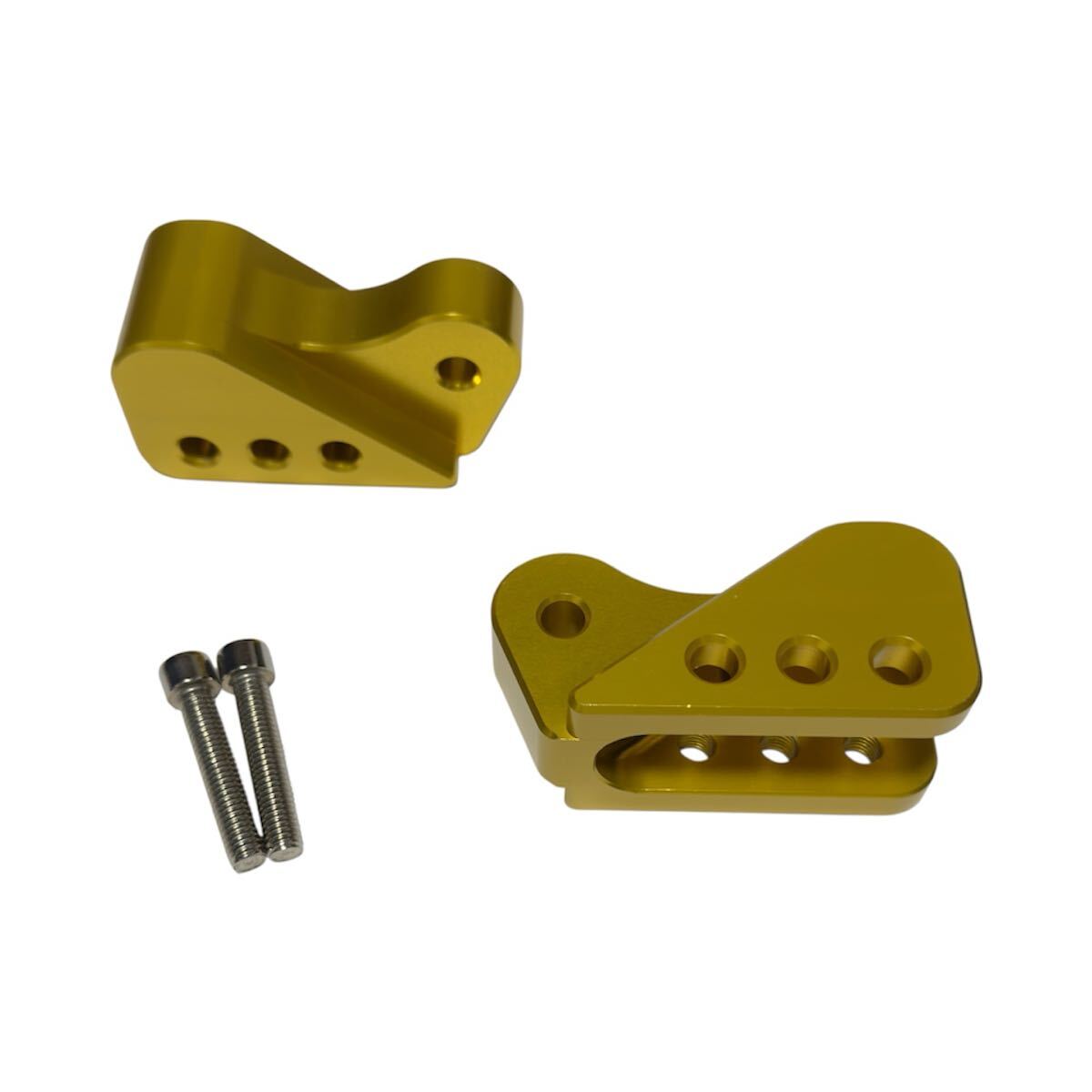 汎用 リアサス オフセット アダプター リアショック ブラケット 左右 アルミ削り出し アルマイト バイク ロンホイ ロンスイ 車高 調整 金拍卖