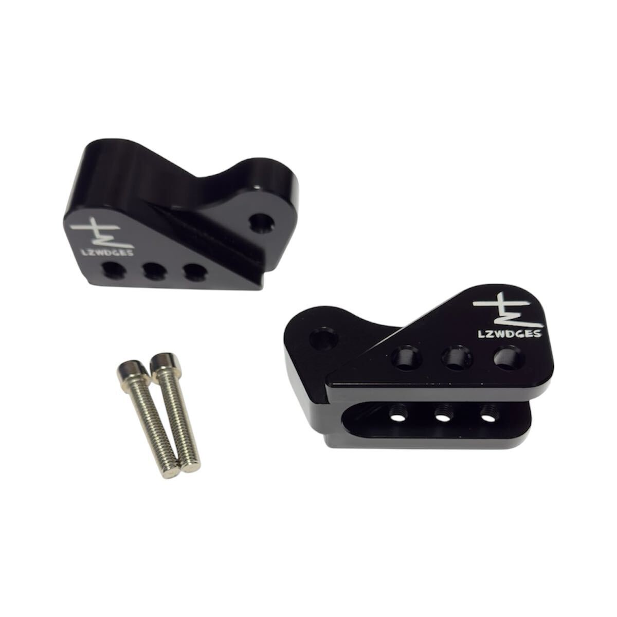 汎用 リアサス オフセット アダプター リアショック ブラケット 左右 アルミ削り出し アルマイト バイク ロンホイ ロンスイ 車高 調整 黒拍卖