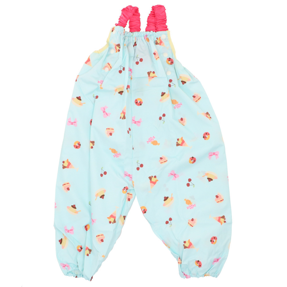 ☆ スイーツ レインパンツ キッズ 通販 プレイウェア 砂場着 85~100cm サイズ調節 撥水 はっ水 サロペット オーバーオール 水遊び 泥遊び拍卖