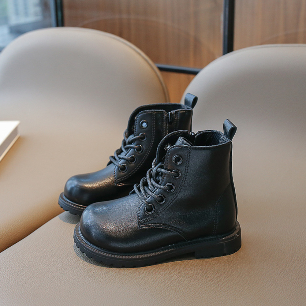 ☆ ブラック ☆ 21(13.5cm) ☆ キッズブーツ pkv125 キッズ ブーツ ショート 女の子 キッズシューズ シューズ 子供靴 レースブーツ拍卖