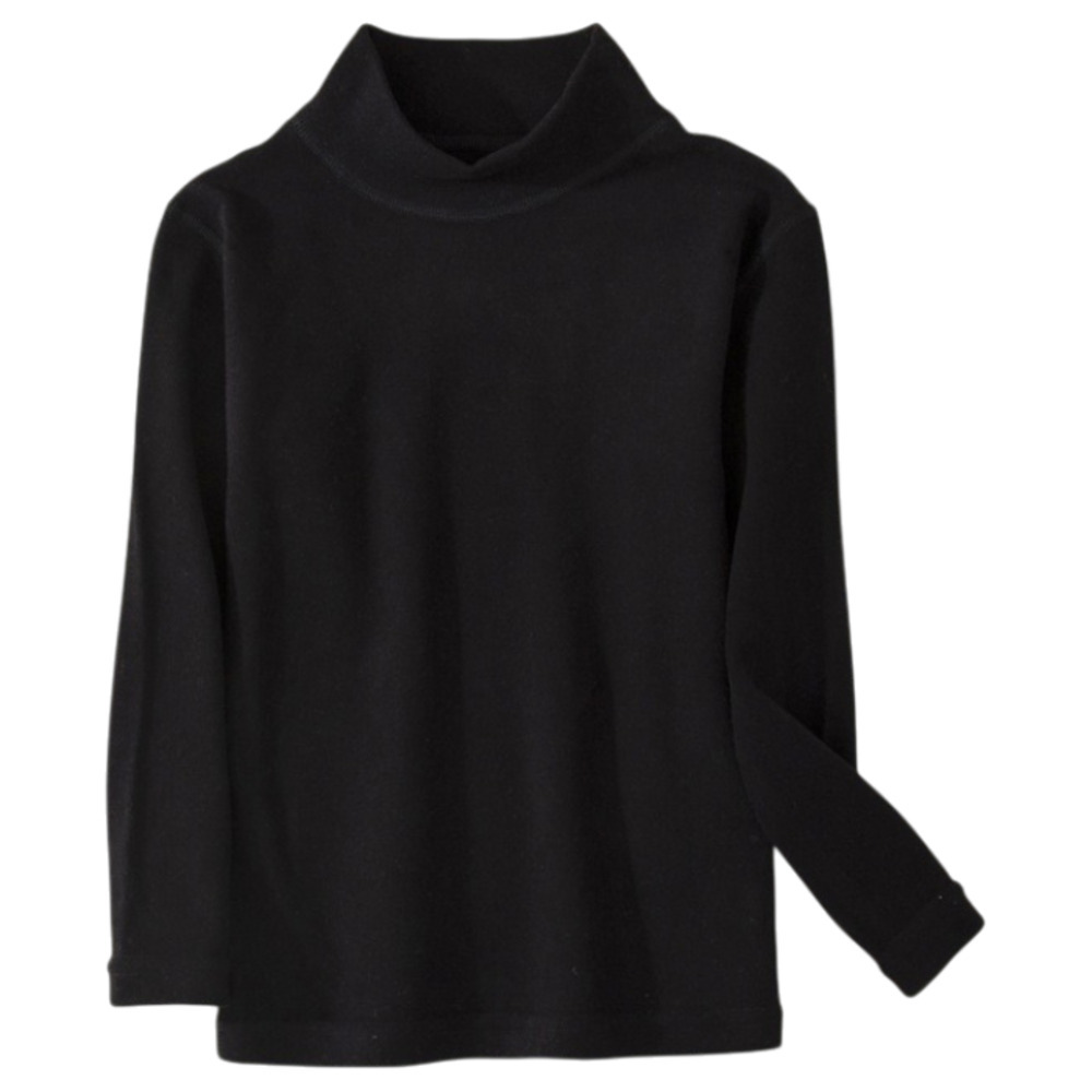 ☆ ブラック ☆ 130cm ☆ 裏起毛ハイネック トップス キッズ 女の子 トップス キッズ 長袖 ハイネック キッズトップス 長袖Tシャツ拍卖