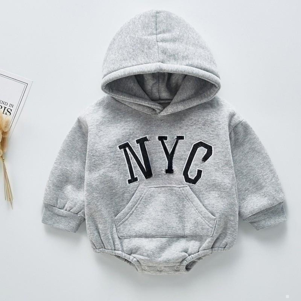 ☆ グレー ☆ 73cm ☆ キッズ ベビー服 ロンパース 薄手 フード付き ベビー ロンパース 薄手 長袖 カバーオール オールインワン拍卖