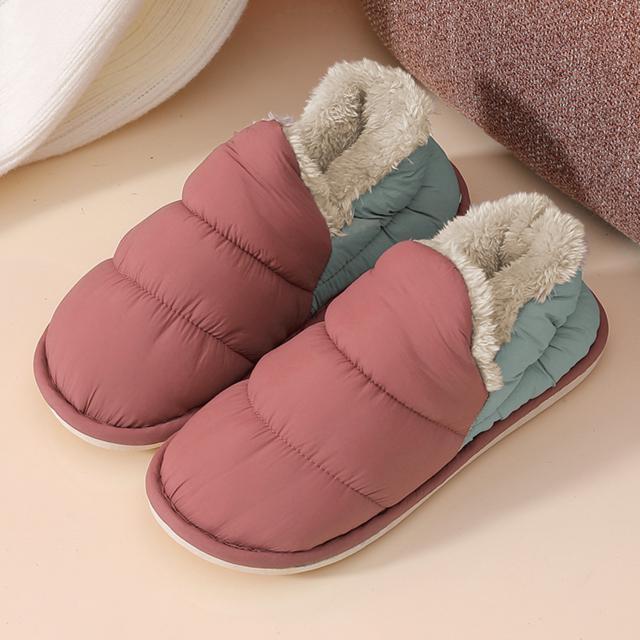 ☆ レッド ☆ 38-39(24-24.5) ルームシューズ あったか 通販 スリッパ ダウンシューズ ダウンスリッパ ダウン 防寒対策 オフィス 暖かい拍卖