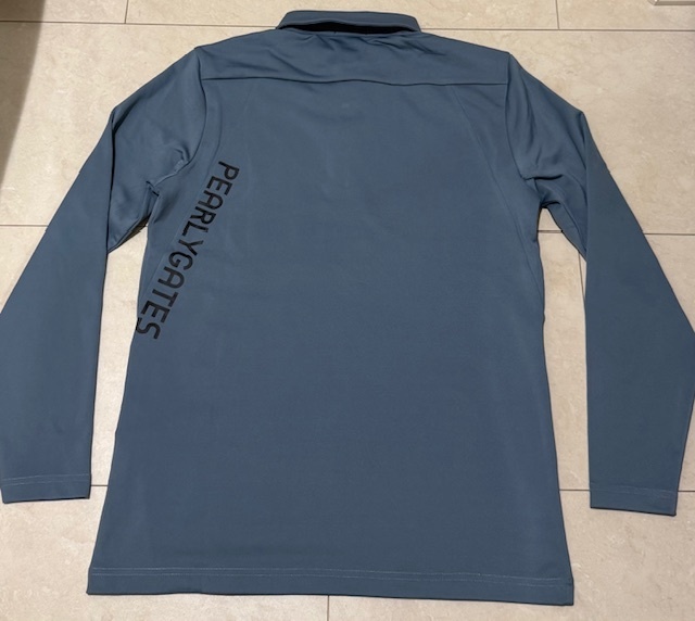 ☆未使用・ 正規品☆PEARLY GATES パーリーゲイツ PGプリント 秋冬 裏起毛 防寒速乾 ストレッチ ボタンダウン長袖Tシャツ 5号 Lサイズ拍卖