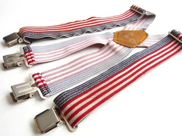 CLC/星条旗モチーフ/伸縮素材/クリップ式/X型 ワーク サスペンダー/メンズ/Xバック/極太/ブレイシーズ/D78-51-0074拍卖