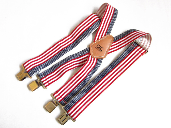 美品/CLC/星条旗モチーフ/伸縮素材×クリップ式/X型/ワーク サスペンダー/メンズ/Xバック/極太/ブレイシーズ/D140-52-0017拍卖