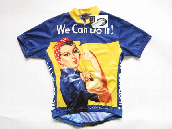 新品 アメリカ企画 RETRO IMAGE APPAREL ロージー・ザ・リベッター 半袖 サイクルジャージ【レディースL】ジップネック D138-01-0062拍卖