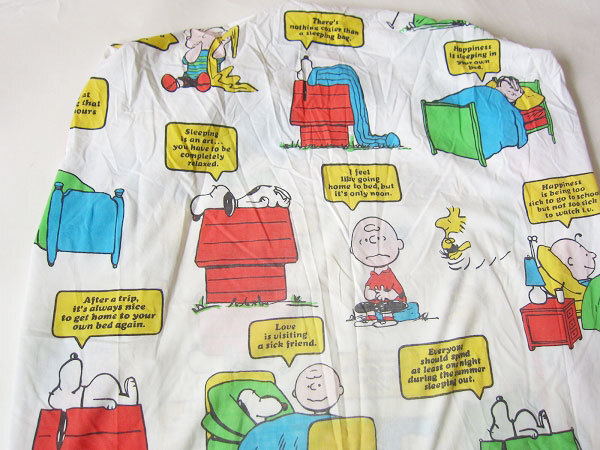 レア柄 70s スヌーピー カットなし シーツ 大判はぎれ生地 ビンテージ ハンドメイド リメイク D124-71-0090ZV拍卖