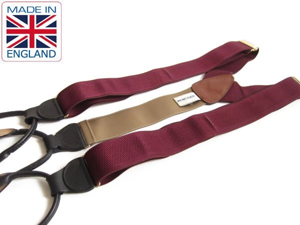 英国製/ノードストローム/伸縮素材/ボタンタブ式/Y型 サスペンダー/NORDSTROM/メンズ/Yバック/長いサイズ/ブレイシーズ/ビジネス/D96拍卖