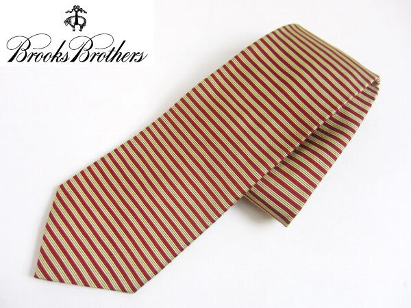【BROOKS BROTHERS】USA製/ブルックスブラザーズ/ボーダー/ネクタイ/シルク/赤系/D132拍卖