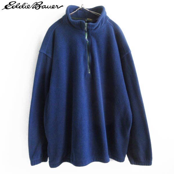 90s エディーバウアー EBTEK ハーフジップ フリース ジャケット XL-TALL 紺系 プルオーバー ネイビー 90年代 ビンテージ D149-18-0056ZVW拍卖