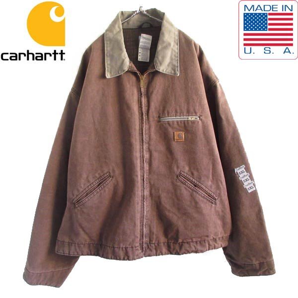 新品 00s USA製 carhartt デトロイト ジャケット CHT 5XL ブラウン サンドストーン カーハート デッドストック ビンテージ D150-18-0006ZVW拍卖