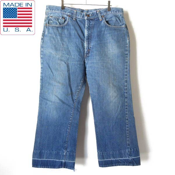 1975年製 USA製 リーバイス517 66前期 縦落ち ブーツカット ジーンズ 実寸W36 脇割 42TALON 70s アメリカ製 ビンテージ D150-21-0045ZTW拍卖