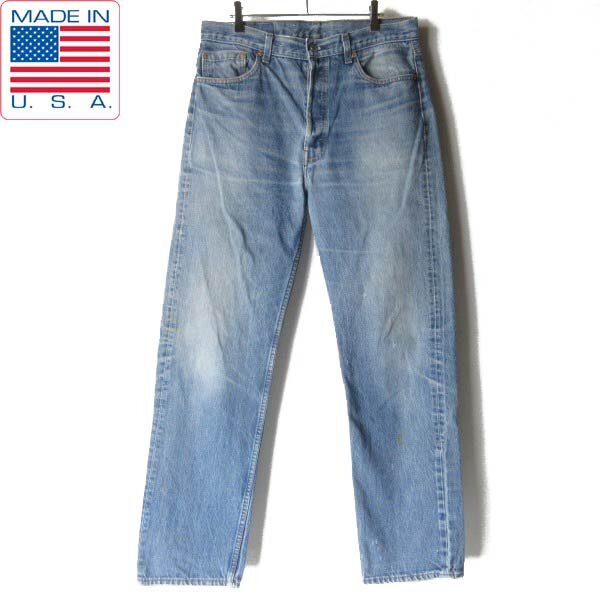 1989年製 USA製 リーバイス 501 激ヒゲ ハチマル ジーンズ 実寸W34 L31 アメリカ製 80s 旧6 524刻印 ビンテージ D151-21-0015ZVN拍卖