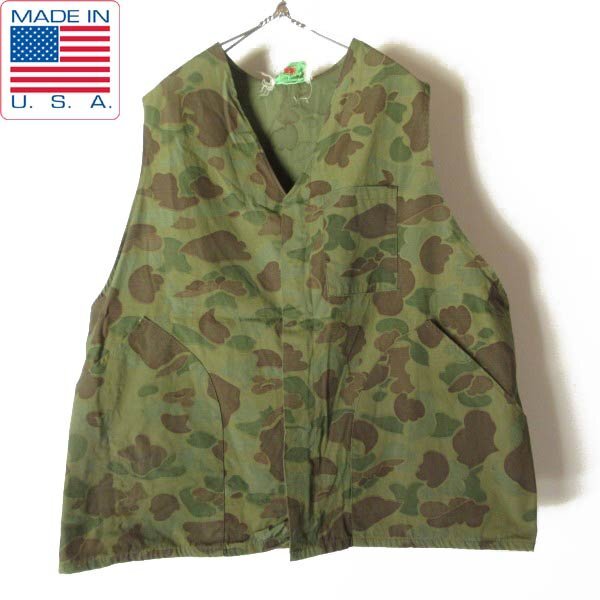 60s USA製 KAMO ダックハンター カモ 迷彩 ハンティング ベスト L アメリカ製 ビンテージ D150-05-0024ZTW拍卖
