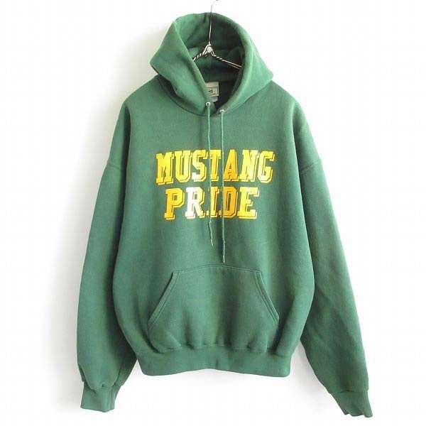 90s Lee リー 2段プリント プルオーバー スウェット パーカー 緑系 L程度 ドロップショルダー ビンテージ D145-13-0012ZVW拍卖