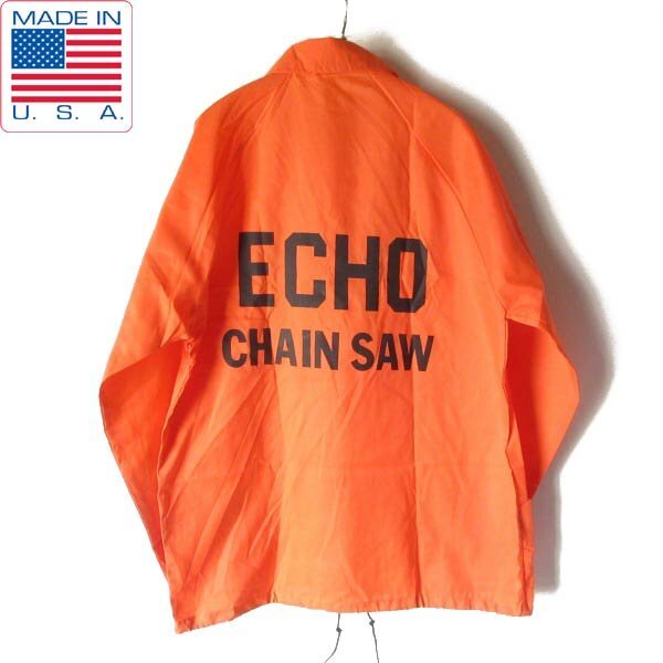 新品 70s USA製 duckster ECHO チェーンソー コーチジャケット M オレンジ系 アメリカ製 ビンテージ デッドストック D151-17-0002ZVW拍卖