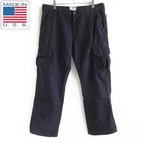 USA製 TYNDALE ユーティリティ カーゴ パンツ 実寸W34 紺系 ティンデール ワークパンツ アメリカ製 D148-25-0016ZVW拍卖