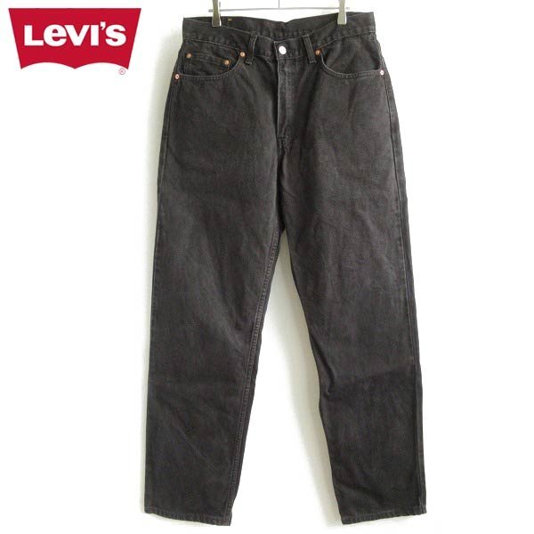 美品 1999年 リーバイス 553 後染め ブラック ジーンズ W34 リラックスフィット 90s ルーズ デニム バギー 550 ビンテージ D146-21-0066ZVW拍卖