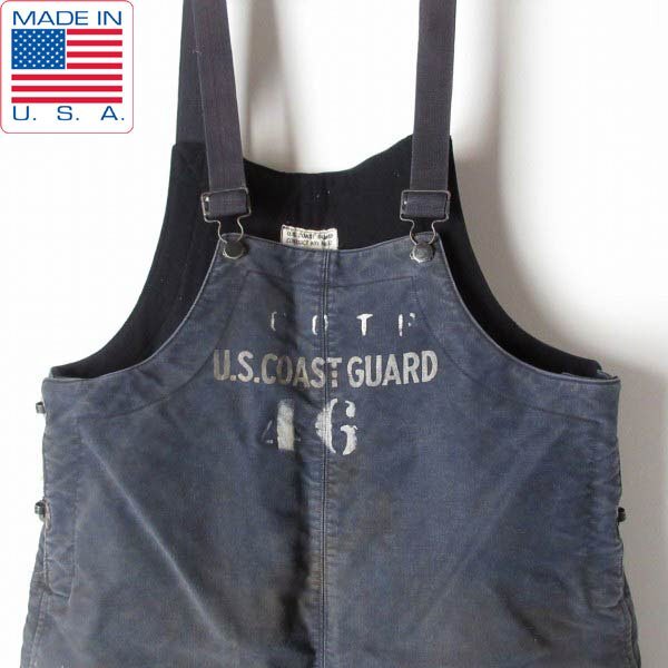希少 40s 実物 米軍 USCG N-1 フック金具 オーバーオール 紺系 M デッキパンツ アメリカ沿岸警備隊 USA製 ビンテージ D150-25-0050ZTW拍卖