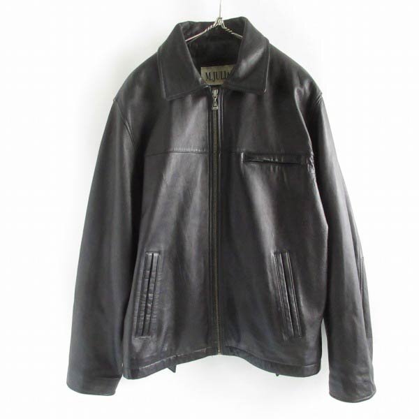 90s M.JULIAN WILSONS LEATHER Tバック ショート レザー ジャケット 黒 L シングルライダースtype 短丈 ビンテージ D150-18-0026ZTW拍卖