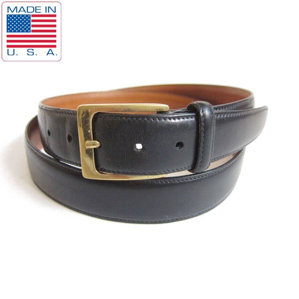 USA製 TRAFALGAR トラファルガー レザーベルト 黒 表記38インチ/W37~40インチ ビジネス 本革 メンズ D111-51-0003ZV拍卖