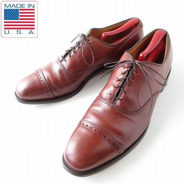 美品 USA製 アレンエドモンズ Byron パンチドキャップトゥ 茶系 28.5cm ストレートチップ 大きいサイズ 靴 d143-32-0089ZV拍卖