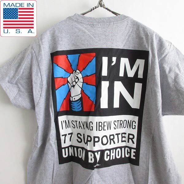 新品 USA製 BAY SIDE UNION MADE アドバタイジング 半袖Tシャツ 杢グレー系 M程度 ベイサイド アメリカ製 デッドストック d144-01-0003ZV拍卖