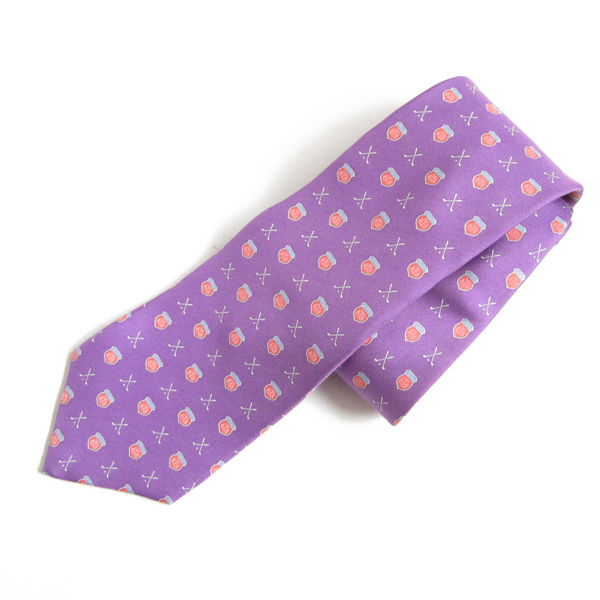 新品/USA製/ブルックスブラザーズ/総柄/シルク/ネクタイ/紫系/Brooks Brothers/アイビー/アメトラ/プレッピー/デッドストック/D142-72-0002拍卖