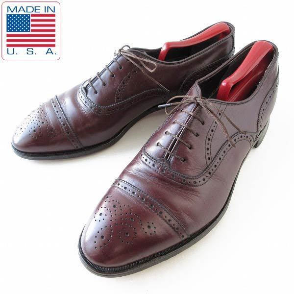 USA製 E.T.WRIGHT セミブローグ 28.5cm バーガンディ系 キャップトゥ アメリカ製 ビンテージ 高級品 d131-32-0092ZV拍卖