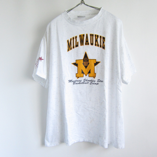 80's/90's/ONEITA/オニータ/MILWAUKIE/丸首/半袖Tシャツ/バスケ【XL】クルーネック/丸胴/ビンテージ/D142-01-0008W拍卖
