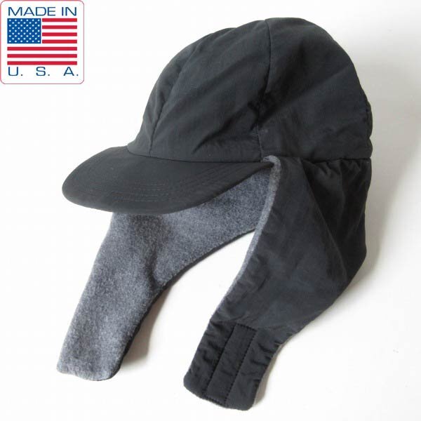 80s-90s USA製 DORFMAN PACIFIC 耳当て付き フリースライナー キャップ 黒 L 2WAY ブラック アメリカ製 ビンテージ D151-41-0014ZV拍卖