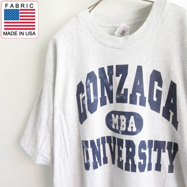 GONZAGA カレッジプリント MBA 半袖Tシャツ 杢グレー系 XXL ヘザーグレー 八村塁 フルーツオブザルーム D145-01-0012ZVW拍卖