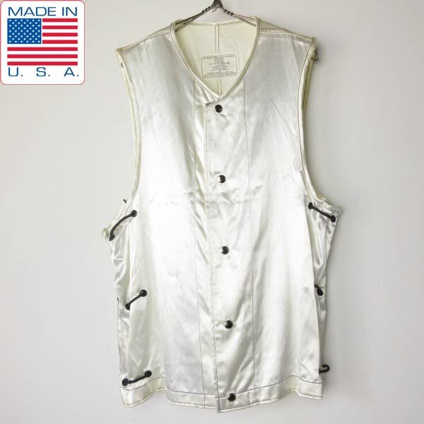 新品 1982年製 USA製 実物 米軍 US NAVY レーヨン×コットン ベスト 白系 80s アメリカ製 ビンテージ デッドストック D152-05-0010ZV拍卖