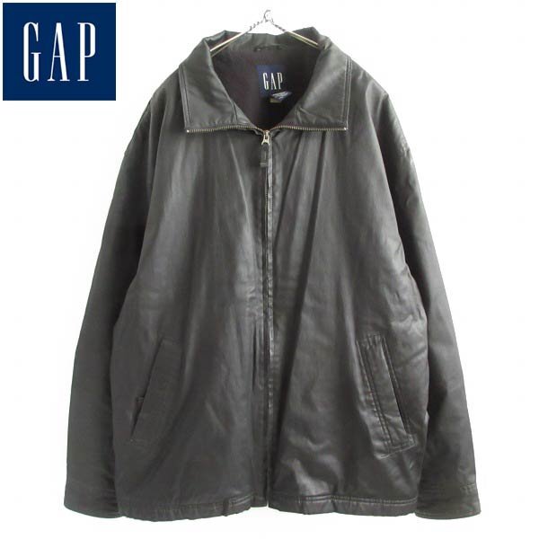 90s OLD GAP オールド ギャップ PUコーティング コットン ジャケット 黒 XL ブラック 短丈 ショート ビンテージ D149-18-0102ZVW拍卖