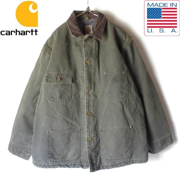 00s USA製 Carhartt カーハート C02 MOS ミシガン チョアコート XL 裏ブランケット ダック ジャケット ビンテージ D151-18-0022ZVW拍卖