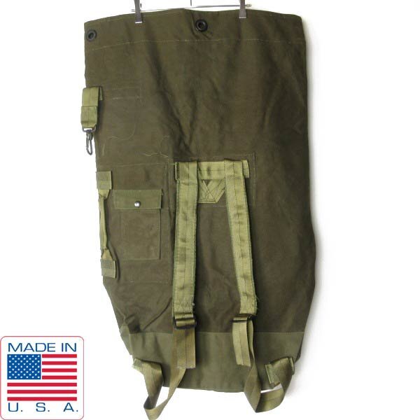 新品 80s USA製 実物 米軍 USステンシル キャンバス ダッフル リュック 緑系 ダッフルバッグ ビンテージ デッドストック D152-61-0008ZV拍卖