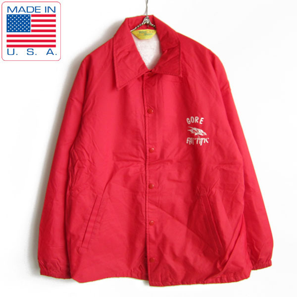 USA製/70's/Velva Sheen/裏地付き/コーチジャケット/赤系【M】ナイロンジャケット/ベルバシーン/アメリカ製/ビンテージ/D101-18-0012拍卖