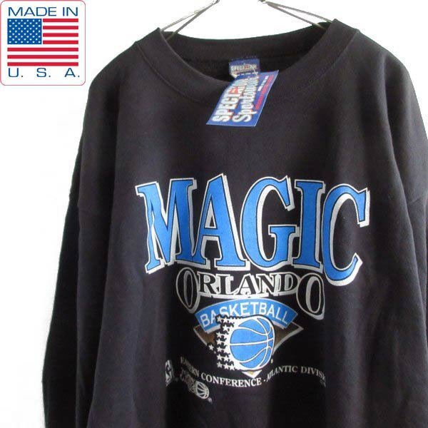 新品 1993年製 USA製 NBA ORLANDO MAGIC スウェット 黒 XL ブラック トレーナー アメリカ製 ビンテージ デッドストック D149-13-0024ZVW拍卖