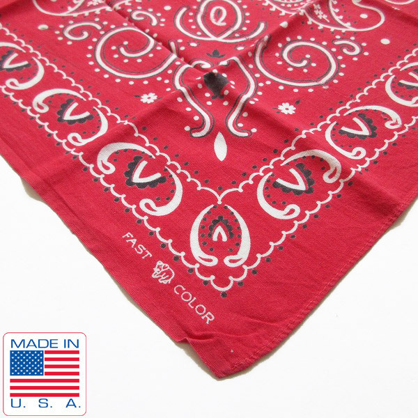 レア/USA製/50’s/下鼻/象/ビンテージ/バンダナ/片耳/赤/FAST COLOR/エレファントブランド/コットン/アメリカ製/D64-43-0010X拍卖