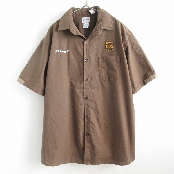 UPS Freight 企業物 ユニフォーム 半袖シャツ ポプリン 茶系 XL アドバタイジング D144-04-0008ZVW拍卖