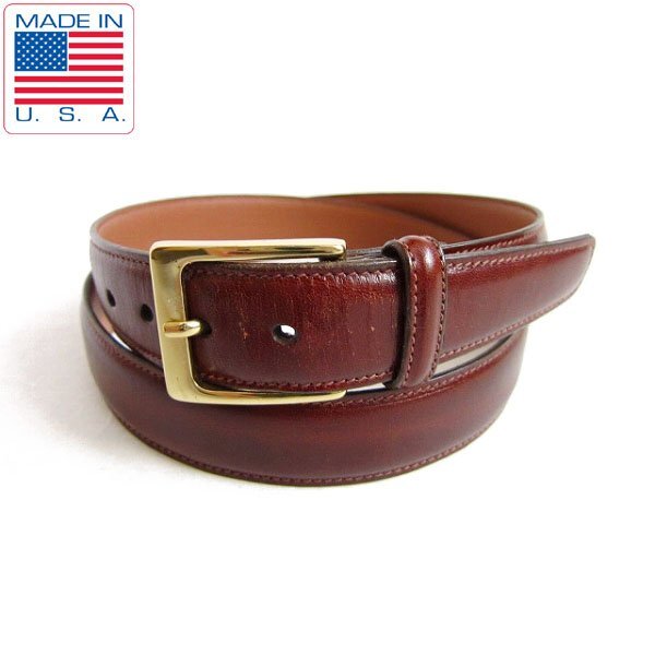 【TRAFALGAR】USA製/トラファルガー/レザーベルト/茶系【表記36インチ/W34~37インチ】ビジネス/本革/メンズ/D138-51-0005ZV拍卖